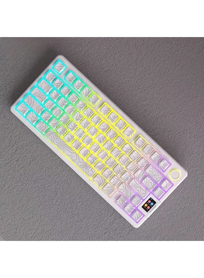 White 130 Key PBT Side Lit Keycaps Minimalist Profile For 61 To 108 Key Mechanical Keyboards - Image 5